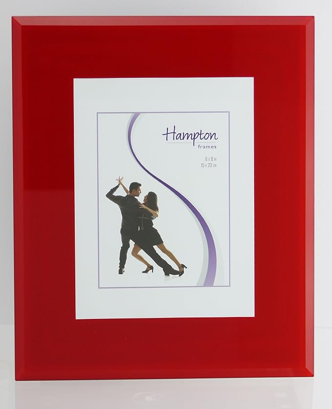 Red Bevelled Glass Photo Frame For an 8" x 6" (203mmx152mm)Picture