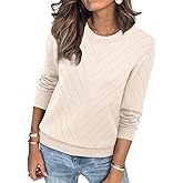 Sampeel Womens Sweaters Crew Neck Long Sleeve Tops Knit Soft Pullover Sweaters Cozy Dressy Casual Shirts Fashion Clothing