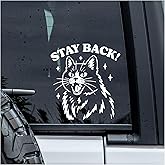 MYMKO Stay Back Decal, Angry Cat Car Window Decals, 6 Inches UV DTF Tranfer Car Stickers, Cats Mama Weatherproof Car Truck Window Bumper Sticker, Funny Animal Car Stickers and Decals for Cat Lovers