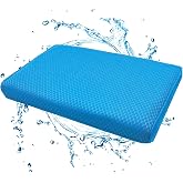 AEROiVi Shower Seat Cushion Non-Slip Silicone Bottom 3D Mesh Washable Blue | Soft Shower Chair Cushion for Benches Quick Drying Washable Mat 3D Mesh Pad with Hook Design Elderly Handicap Disabled