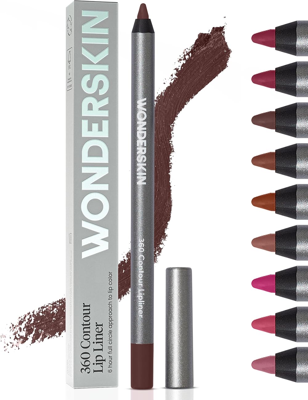 Wonderskin 360 Contour Lip Liner Cocoa Brown Long Lasting Waterproof