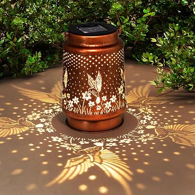 TickTime Hummingbird Solar Lantern Garden Ornament Outdoor Lights Gift for