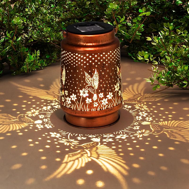 TickTime Hummingbird Solar Lantern Garden Ornament Outdoor Lights Gift for