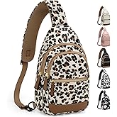 Capolo Sling Bag for Women Men Waterproof Crossbody Bags for Women Trendy Casual Fanny Pack with Convertible Shoulder Strap Chest Bag for Travel Hiking(Leopard, Medium)