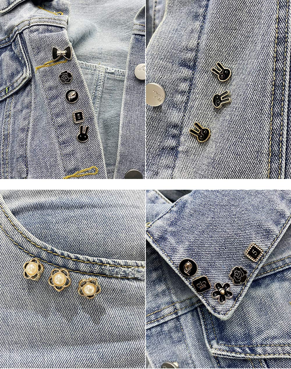 Women Shirt Brooch Pins 20Pcs Mini Cover Up Enamel Safety Lapel Pins Buttons Sweater Shawl Clips for Coat Dress Clothes Decoration