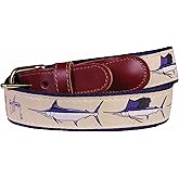 Guy Harvey Mens Leather Tab Belts