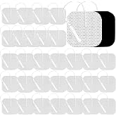 Tens Unit Electrode Pads 2x2" 32Pcs Compatible with 7000 &amp; AUVON TENS | 50 Reuses Medical-Grade Tens Unit Pads Replacement, FDA 510(k) Cleared, Self-Adhesive, Latex-Free, 2 mm Pin Connector