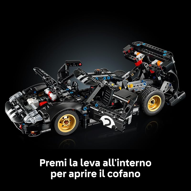 Technic Auto da Corsa Ford GT40 MKII 1966 - Kit di Modellismo da Collezione per Adulti - Set di Ingegneria con Motore V8, Dettagli e Livrea Originali - Regalo per Fan di Sport Motoristici 42223 — foto 3 di 8