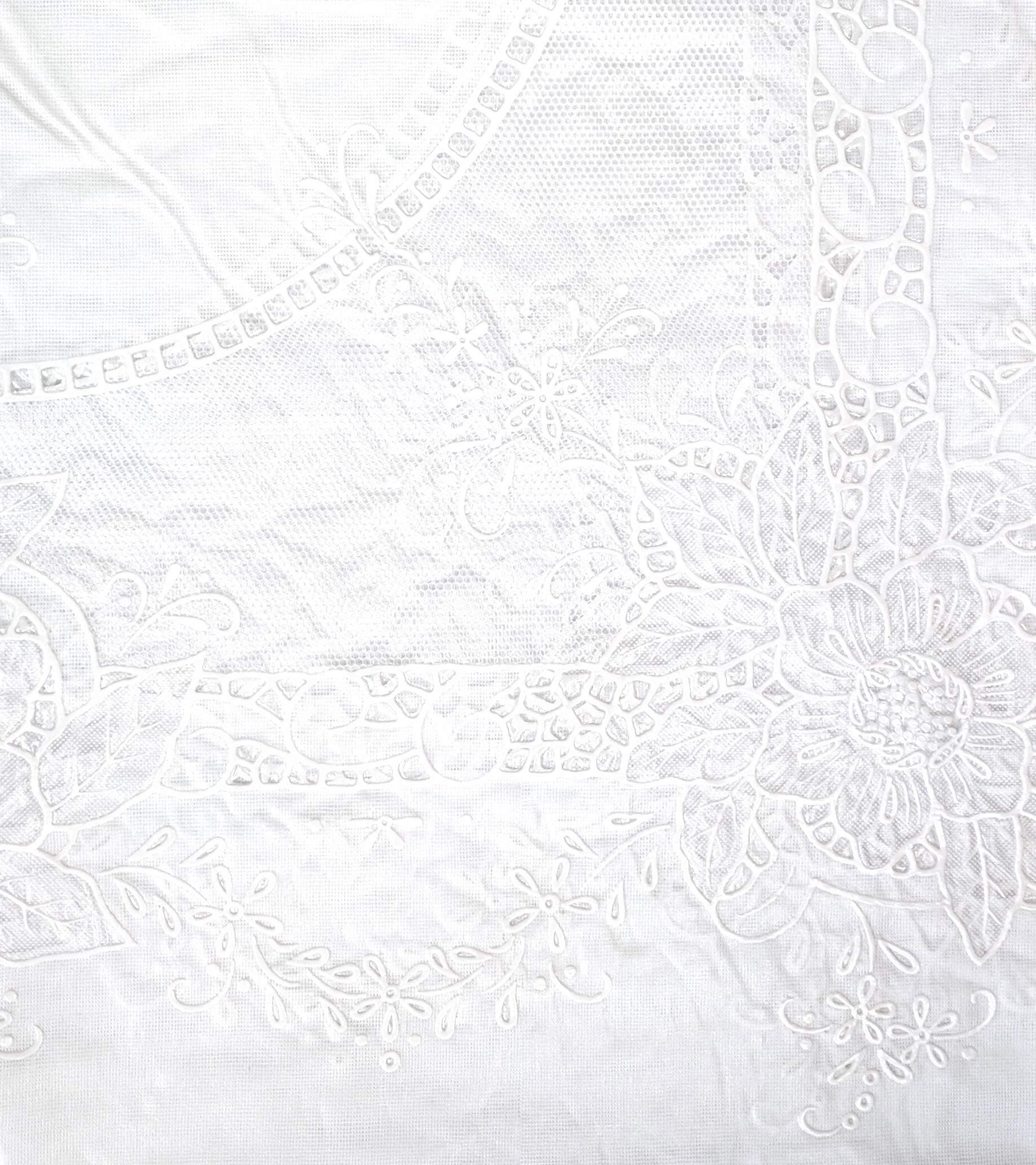 Sana Enterprises Spill Proof Vinyl Lace Tablecloth, 60 x90 Inches Rectangular, White