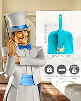 MR.SIGA Dustpan and Brush Set Pack of 2 Blue Grey view 2