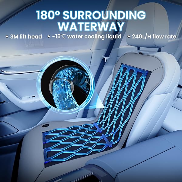 TOWTAMER COOLING CAR SEAT COVER FRONT SEAT,12V-24V SEMICONDUCTOR VENTILATED CAR SEAT COOLING PAD WITH 3 TEMP MODES,SEAT COOLERS UNIVERSAL FIT FOR SUV/TRUCK (COOL GREY)