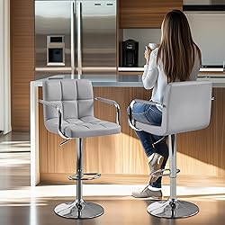 Yaheetech Bart Stools Set of 4, PU Leather