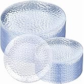 Rubtlamp 100Pcs Clear Plastic Plates, Heavy-Duty Party Plates, clear hammered plastic plates Include 50 Clear Dessert/Salad Platos, 50 Dinner Platos for Party