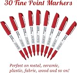 Shuttle Art 30 Pack Red Permanent Markers – Fine Tip, Acid-Free, Non-Toxic view 2