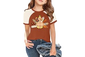 YI XIANG RAN Boys Girls Thanksgiving Shirts Kids Gobble T Shirt Cute Thanksgiving Turkey Graphic Tshirts Long Sleeve Tee Tops 5-14y