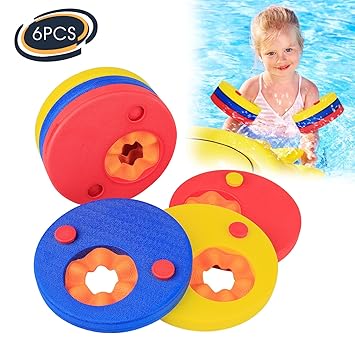 Baytter Schwimmflügel Schwimmscheiben Schwimmhilfe Schwimmringe Arm Swim Discs Armbinden 6 Stücke für Kinder 1 bis 10 Jahre a