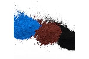Ninesung Concrete Color Pigment, Brown,Black, Blue Iron Oxide Powder, Concrete Pigment Powder, Grout Colorant, Color Dye for Cement Clay Concrete Dye Powder (3 Colors)