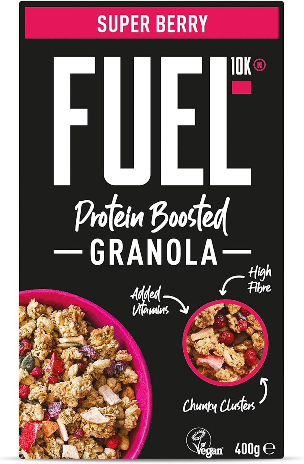 FUEL10K Protein Boosted Chunky Granola Super Berry 6x400g Amazon