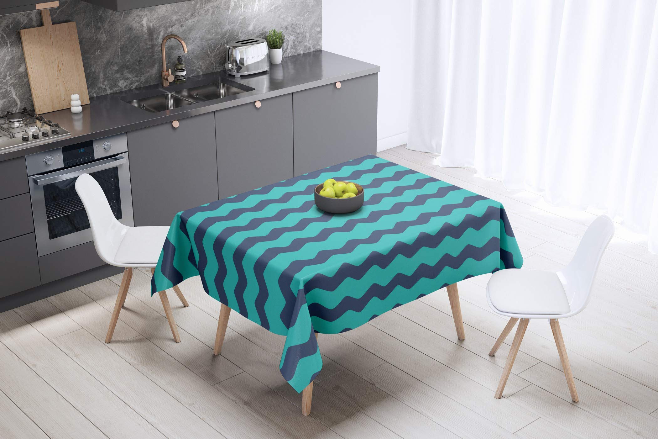 Bonamaison Kitchen Decoration, Tablecloth, 140cm x 140cm - Designed and Manufactured in Turkey