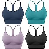 Evercute Racerback Sports Bras Padded Y Racer Back Cropped Bras for Yoga Workout Fitness Low Impact