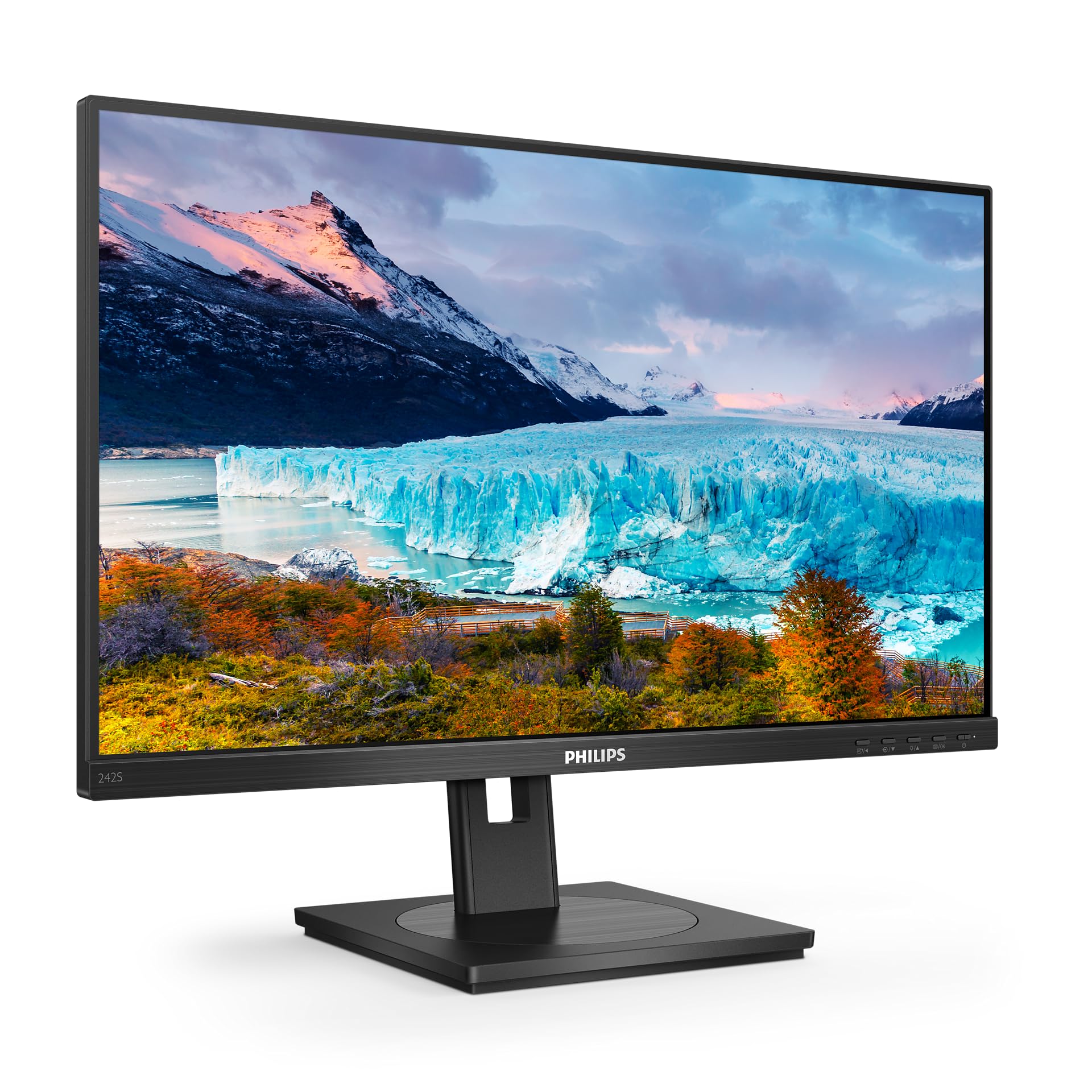 Philips 242S1AE - 24 Inch FHD Monitor,75Hz, 4ms, IPS, Speakers, Borderless design, Height adjust, FlickerFree (1920 x 1080, 250 cd/m², HDMI/VGA/DP/DVI-D)