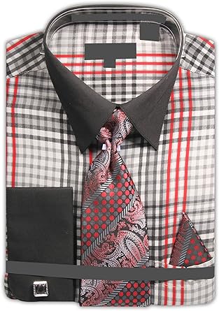 red and black plaid dress shirt