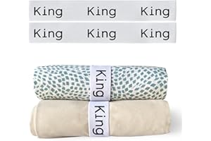 NIAGARA SLEEP SOLUTION Niagara 2 Pack Bed Sheet Organizer and Storage Label Bands - Fully Elastic Stretchable Linen Closet Organizers and Storage - Bed Sheet Organizer Bands for Bed Sheets, Duvets, Quilts, Linen (King)