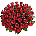 50 Red Roses | Bulk Roses by Arabella Bouquets | Real Fresh Flowers for Delivery, Gift for Birthday Women, Congratulations, Anniversary, Thank You, Mothers Day