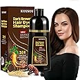 KOYSOY Dark Brown Hair Dye Shampoo 3 in 1, 100% Covers Gray Hair, Convenient and Effective Salon Alternative (500mL, 17.6 Fl Oz)
