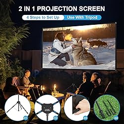 Projector Screen and Stand, Portable Projector