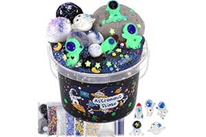 Astronaut Galaxy Slime for Kids, Big Slime Bucket with Clay, Glow in The Dark Slimes Kit for Girls & Boys Ages 8-12, Slimes P