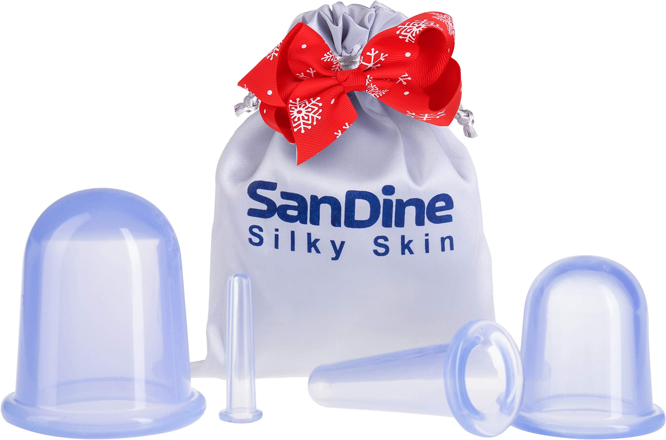 Cupping Therapy Set for Face - Double Chin Reducer - Face Cupping Set - Ideal to Cup Your Cheeks, Chin and Lips - Facial Cupping Sets - Anti Cellulite Silicone Cups Kit - by Sandine