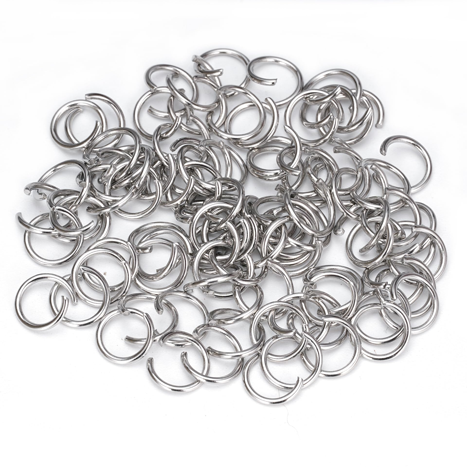 Photo 1 of 1000Pcs 10mm Stainless Steel Open Jump Rings 16 Gauge Metal O Rings Single Loop Connectors for Jewelry Necklaces Bracelet Earrings Keychains Chainmail DIY Making