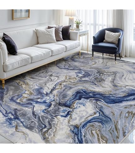 Safavieh Meadow Läufer 60x200 Cm – Modernes Abstraktes Design In Hellgrau/Blau, Weicher Flor Für Wohnzimmer & Flur