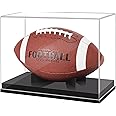 Football Display Case Full Size, TiopLior Football Case Display Case Clear with Removable Football Stand No Assembly Required Acrylic Display Case for Football