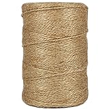 Shintop 656 Feet Natural Jute Twine, 2ply Hemp String Brown Garden Twine for Crafts Gift Wrapping