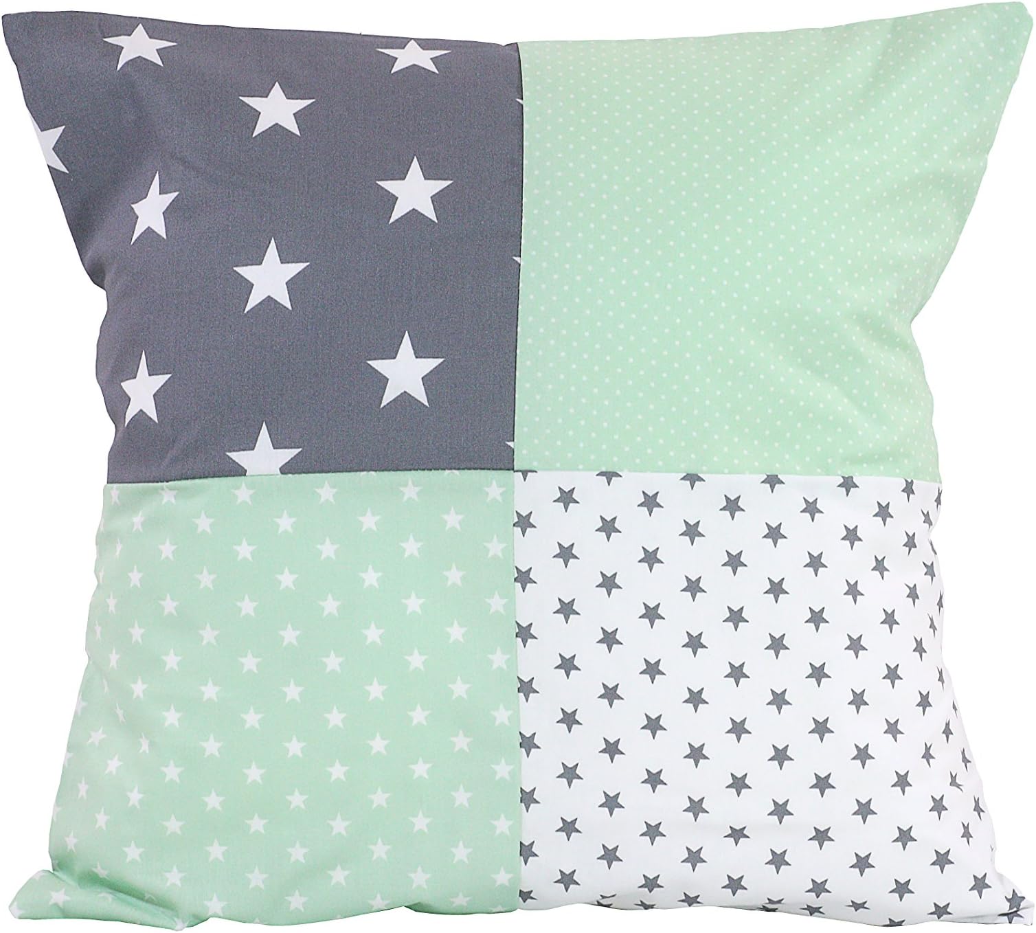 ULLENBOOM ® Cushion Cover – Mint Grey (40 x 40 cm Cushion Cover, 100% Cotton, Perfect as a Decorative Cushion for The Nursery)