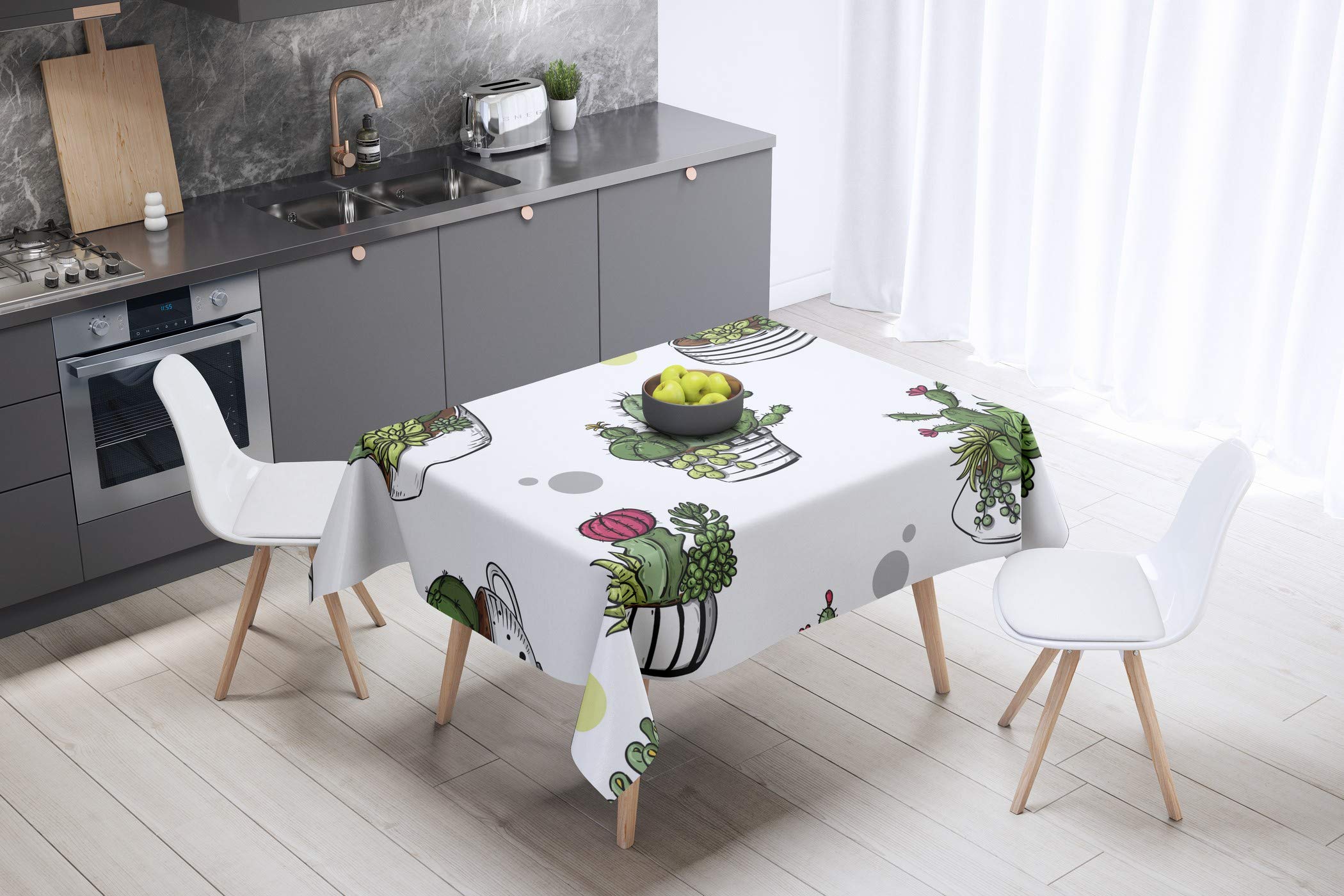 Bonamaison Kitchen Decoration, Tablecloth, 140cm x 140cm - Designed and Manufactured in Turkey