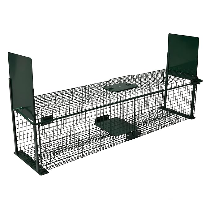 Moorland Safe 5007 extra große Lebend-Falle 100x25x25 cm als Marder-Falle, Katzen-Falle, Fuchs-Falle mit 2 Eingängen