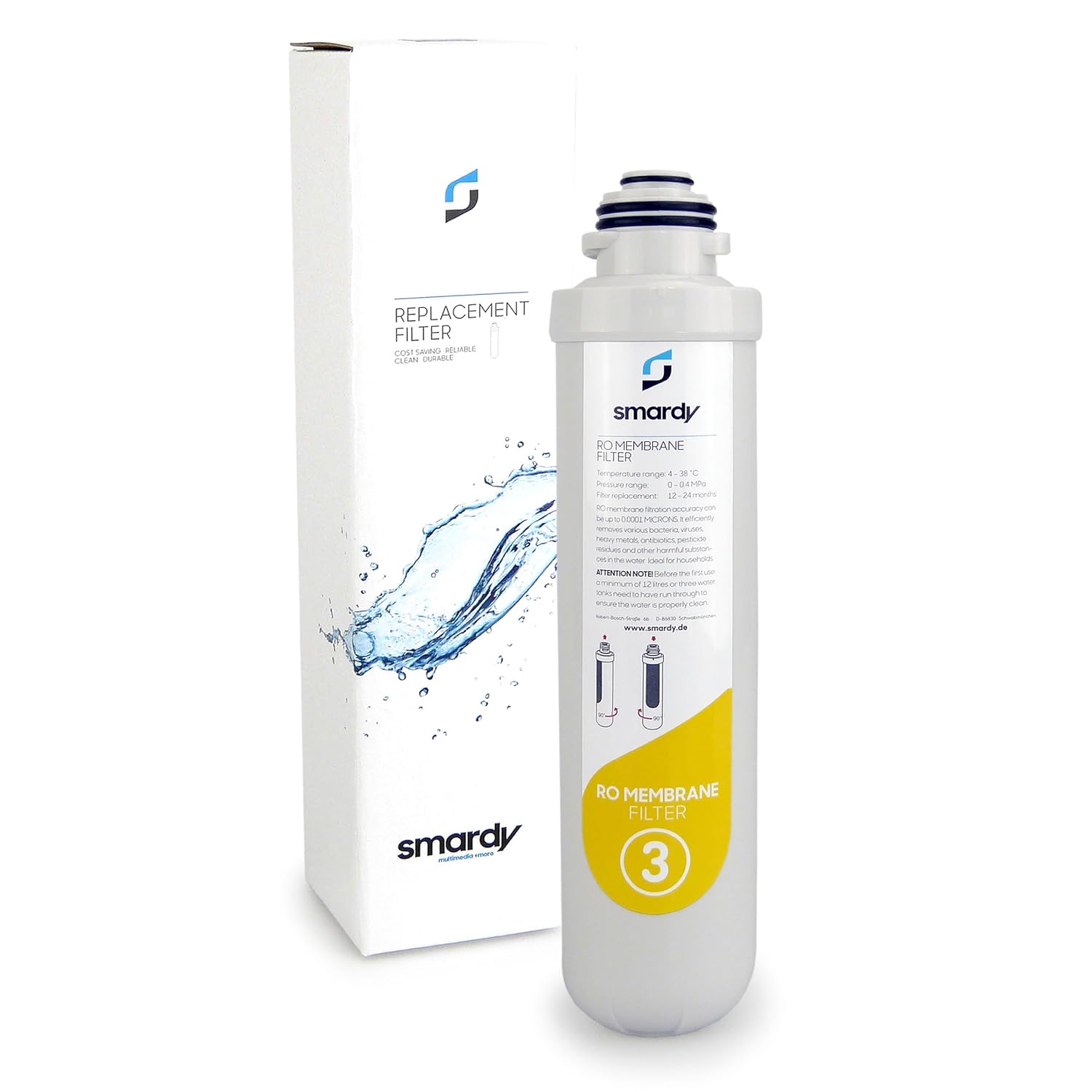 Filtro a carbone attivo e RO Membrana smardy 3in1 set filtro sostitutivo per impianto ad osmosi Filtro a carbone attivo e RO Membrana smardy 3in1 set filtro sostitutivo per impianto ad osmosi