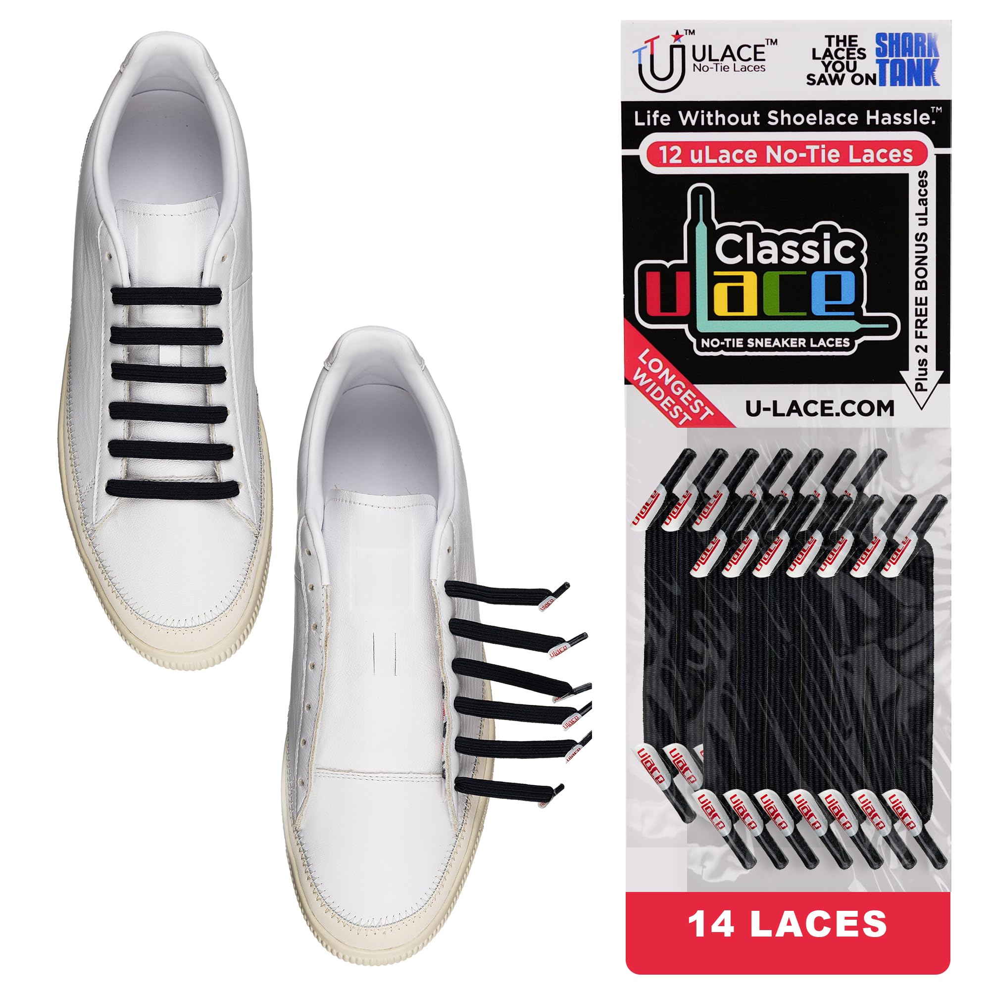 uLace Classic No Tie Shoelaces - Dark Navy Elastic