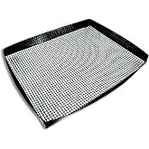 Air Fryer Basket for Oven - Non-Stick Oven Air Fryer Basket - Crisping Sheet for Baking Crisp Pizza, Chips, Fries, &amp; More With Less Oil, Butter or Cooking Spray - Dishwasher Safe Air Fry Basket Black