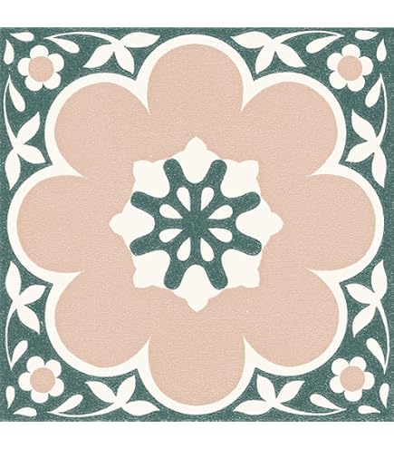 thumbnail image 2 of FloorPops Black Daphne Peel & Stick Vinyl Floor Tiles - 10 Pack 12x12 Inch Retro Floral Flooring 2 of 13
