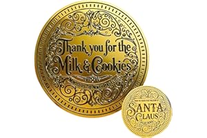 Santa Gold Coin ‘Thank You for The Milk & Cookies’, Metal Christmas Santa Keepsake Coin from The North Pole, Commemorative To