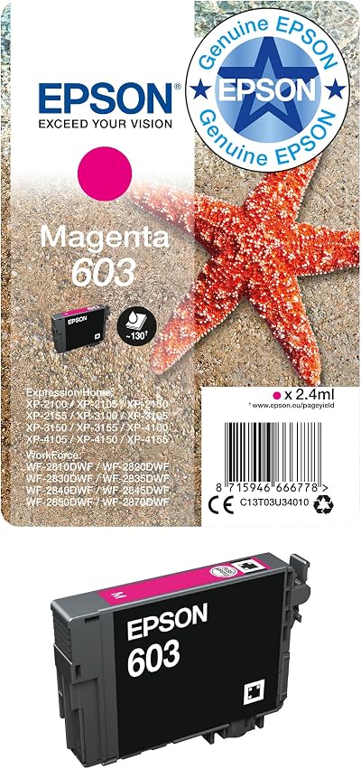 Epson 603 Magenta Starfish Genuine Ink Cartridge Standard Capacity