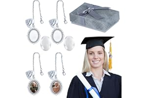 Bylion Class of 2025 Graduation Cap Photo Charm Antique Photo Charms I Always with You Memorial Ceremony College Gift DIY Grad Photo Chain with Glass Wear on Cap in Memory for Graduation