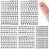 OIIKI 640pcs Small Metal Letter Number Stickers, 3D Self-Adhesive Mini Letter Stickers, Glitter Alphabet Number Decals Decoration Supplies for Scrapbook Nail Keyboard DIY Crafts- Black