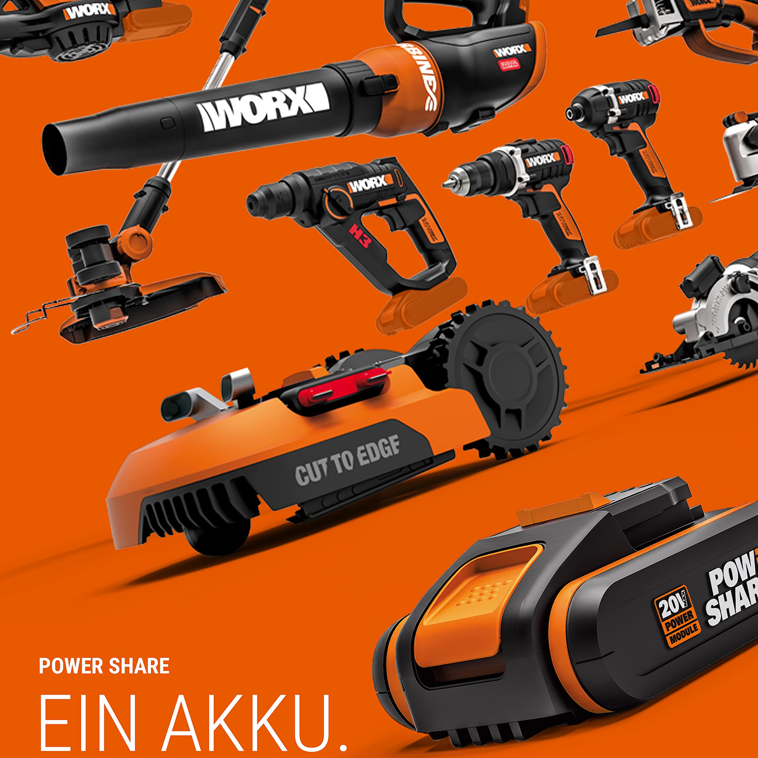 WORX WX092.9 Akku-Kompressor - 4 in 1: multifunktionale Luftpumpe mit punktgenauer Digitalanzeige & Druckkontrolle, Arbeitsleuchte & SOS-Notsignalleuchte - max. 10 bar - ohne Akku & Ladegerät 6