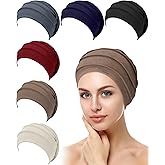 Geyoga 6 Pieces Slouchy Beanies Hats for Women Winter Chemo Headwear Caps Warm Polyester Cancer Turban Hats Stretchy Sleeping