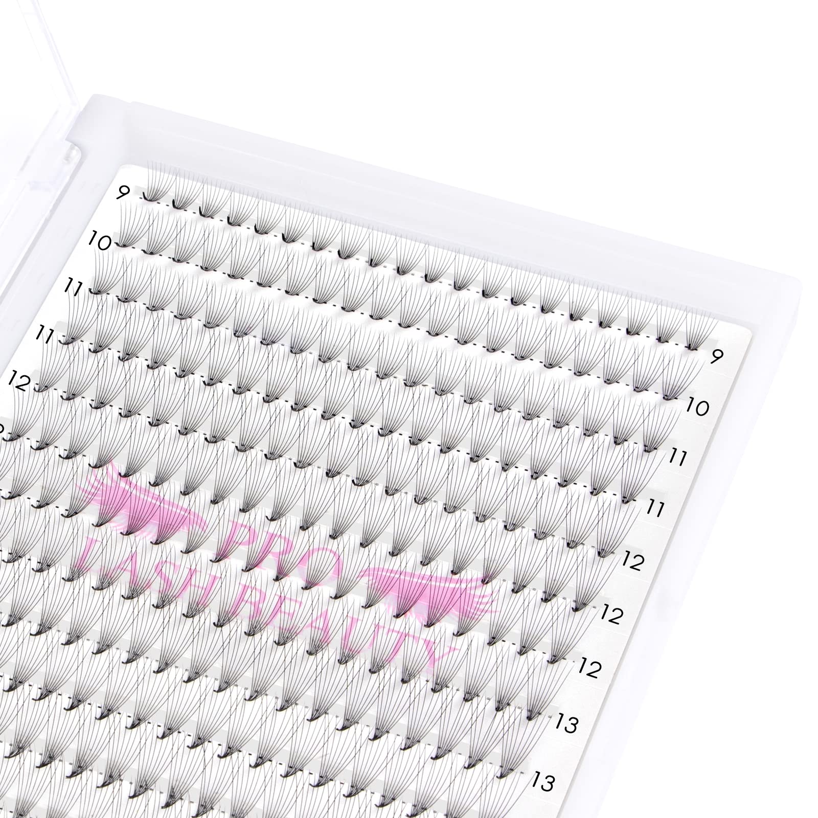 Premade Fans Eyelash Extensions Large Tray 320 Fans 10D Premade Volume Lash Extensions Pointed Base Premade Lash Extensions Fans (10D-D-0.07,9-16 mix) — image 1